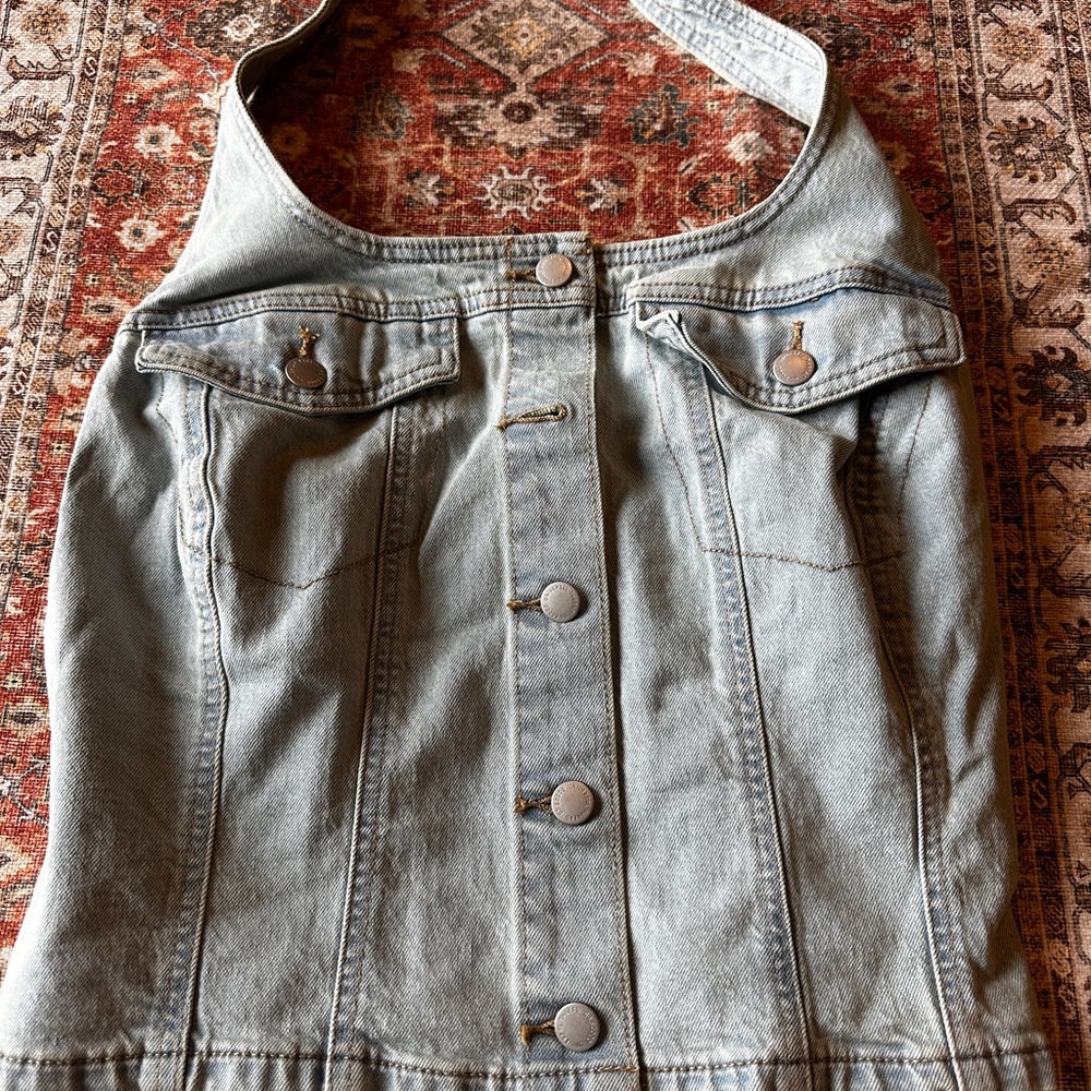 Stylish Denim Halter Top